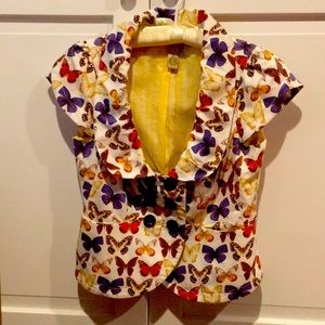 Anthropologie Elevenses Top/jacket/vest linen cotton size 6